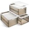 3 Pack Foldable Storage Bin With Lid Stackable Plastic Closet Organizer With Handle Divider Collapsible Drawer Organizer